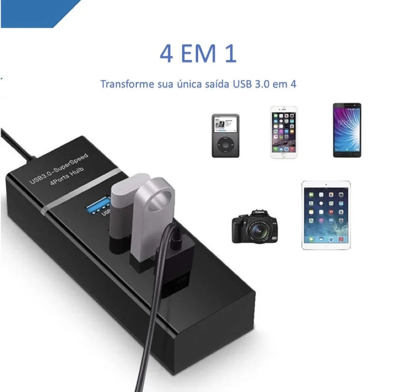 Adaptador de múltiplas Entradas USB 3.0 extensão hub